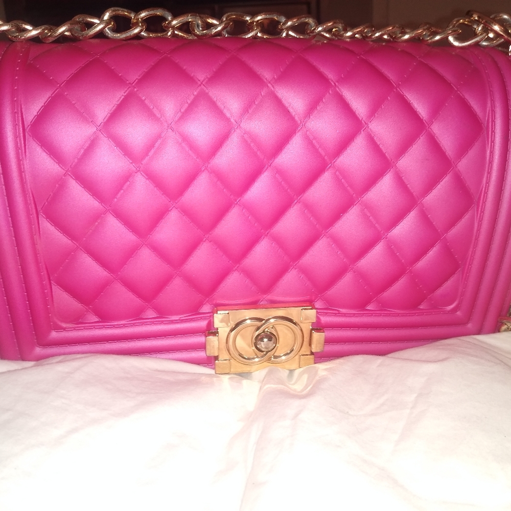 Fuchsia Silicone/Jelly crossbody bag